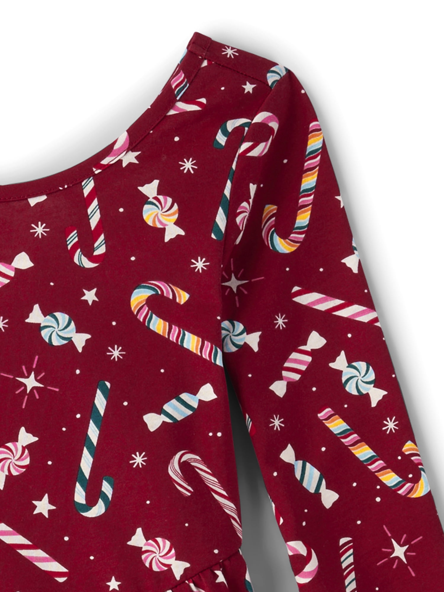 The Children's Place Girls Scoop Neck Long Sleeve Holiday V-Waist Dress, Sizes XS-XXL