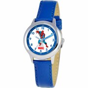 Spider-Man Boys' Stainless Steel Watch, Blue Strap