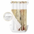 thumbnail image 2 of Autumn Branch Trees No Hook Shower Curtain Waterproof,Bathroom Curtains with Snap in Liners and See Through Top Window,Fall Forest Vintage Rustic Oil Painting Hotel Bathtub Curtains Shower 54"Wx78"L, 2 of 8