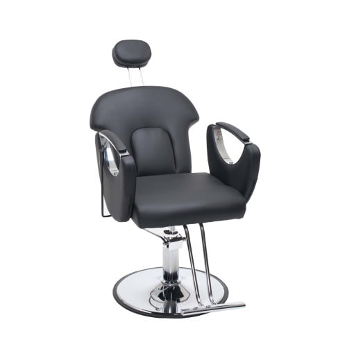 Barber Salon Chair for Hair Stylist, Height Adjustable Hydraulic Reclining Chair, 360° Swivel Shampoo Chair, Multi-Function Styling Chair for Barbershop,Black