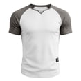 thumbnail image 5 of DagobertNiko Mens T-Shirts V-Neck Color Block Slim Fitted Breathable Quick Dry High Elastic Sports Summer Top for Gym, 5 of 6