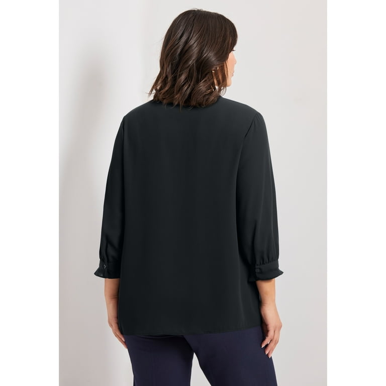 Avenue Women's Plus Size Pintuck Popover Top - Walmart.com