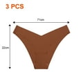 thumbnail image 2 of Conjunto de 3 piezas Braguitas de mujer Braguitas de algodón de seda helada sin marcas para mujer Borde de cintura en forma de V para mujer, 2 of 5