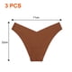 thumbnail image 2 of Conjunto de 3 piezas Braguitas de mujer Braguitas de algodón de seda helada sin marcas para mujer Borde de cintura en forma de V para mujer, 2 of 5