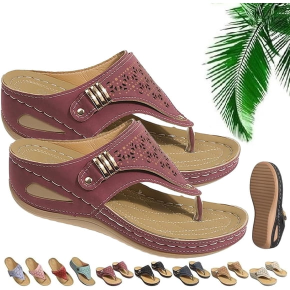 Sandalias deportivas de malla transpirable, zapatillas ortopédicas con cuña y soporte para arco, zapatillas de tacón con suela gruesa para mujer