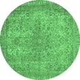 thumbnail image 1 of Ahgly Company Indoor Round Abstract Emerald Green Modern Area Rugs, 5' Round, 1 of 4