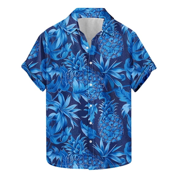 Txeol Saving Deals Mens Hawaiian Shirt Short Sleeve Button Down Shirts Tropical Floral Summer Beach Shirts,Multicolor,M