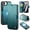 Green, variant on Dteck Flip Wallet Case for iPhone 16e with Screen Protector, PU Leather RFID Blocking Card Holder Shockproof Magnetic Phonoe Cover,Black