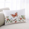 thumbnail image 2 of Rustic Flowers Butterfly Throw Pillow Cover 16 x 24 Inch Decorative Pillow Cover Spring Botanical Floral Lumbar Pillowcase Seasonal Rectangle Cushion Case for Couch Sofa Bed Living Room, 2 of 7