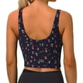 thumbnail image 3 of Fotbe Mushrooms3 Pattern Womens' Sports Bra Longline Wirefree Padded with Medium Support Sports Moisture-Wicking Workou Vest,Tank Top-, 3 of 9