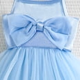 thumbnail image 6 of Blue Dresses for Toddlers Girls Mesh Patch Dressy Formal Elegant Sleeveless with Bow Flower Girls Dresses Cute Spaghetti Straps Dress, 6 of 10