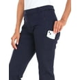 thumbnail image 5 of HDE Yoga Dress Pants for Women Straight Leg Pull On Pants with 8 Pockets Navy Blue - XL Short, 5 of 6
