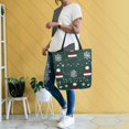 thumbnail image 4 of FORMRS Womens Canvas Tote Bag with Zipper Inner Pocket Shoulder Handbag, Christmas Santa Hats, 4 of 7