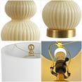thumbnail image 7 of JONATHAN Y Daphne 20" Contemporary Transitional Metal/Glass Ribbed Gourd LED Table Lamp, Ivory/Brass Gold, JYL1099G, 7 of 7
