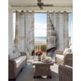 thumbnail image 6 of Coastal Conch Blackout Curtains for Bedroom Living Room Darkening Curtains 54 Inch Long Summer Beach Seaside Nautical Vintage Short Curtain for Small Window Treatment Grommet Drapes 42"x54"x2, 6 of 9