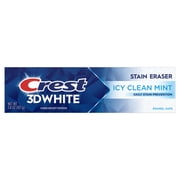 Crest Toothpaste 3D White Stain Eraser Teeth Whitening, Icy Clean Mint, 3.8 oz