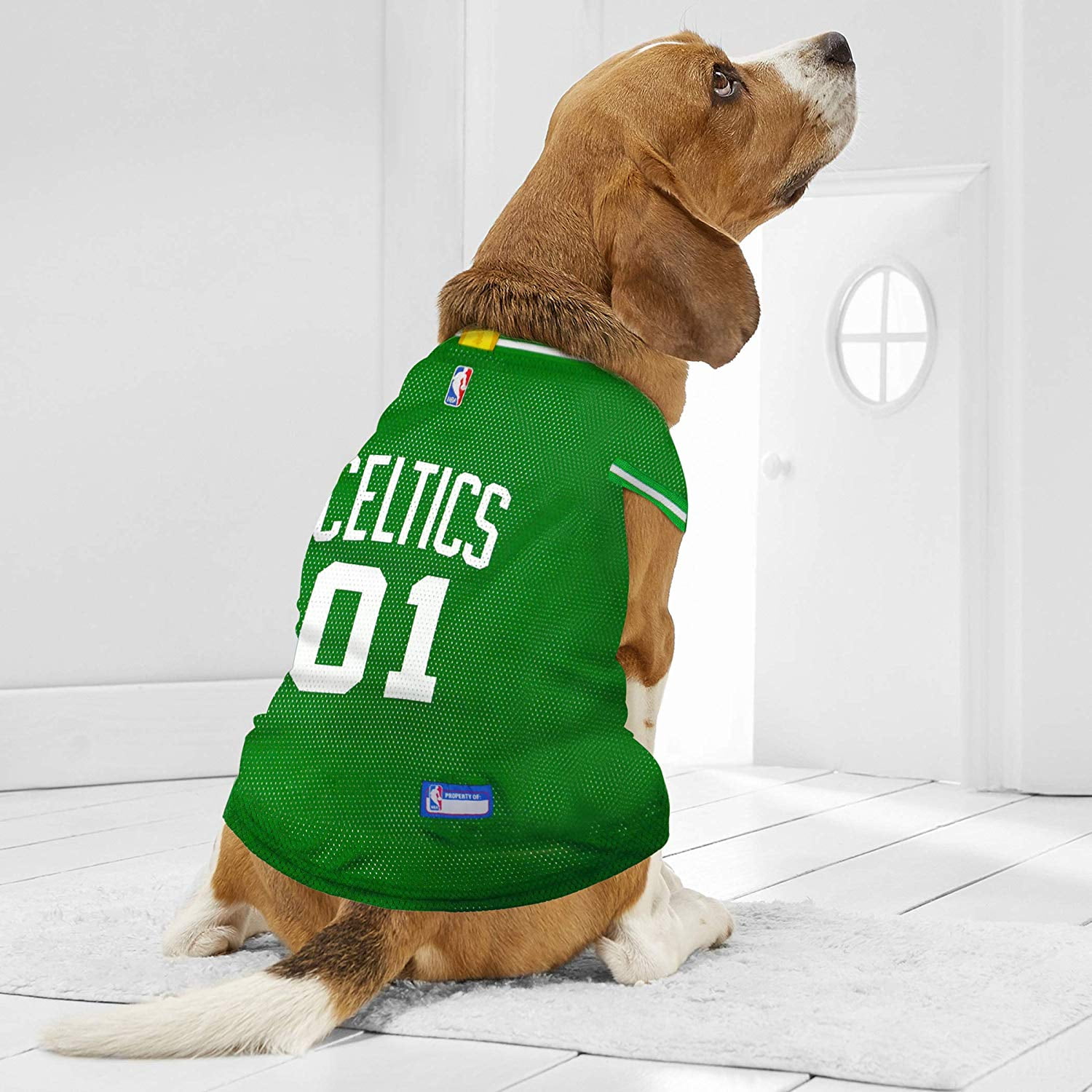 Pets First NBA Boston Celtics Mesh Basketball Jersey for DOGS & CATS - Licensed, Comfy Mesh, 21 Basketball Teams / 5 sizes