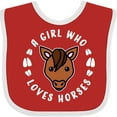 thumbnail image 3 of Inktastic A Girl Who Loves Horses Boys or Girls Baby Bib, 3 of 4
