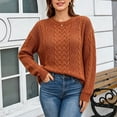 thumbnail image 2 of Zxlsdmn Sweater for Women Trendy Cable Knit Pullover Sweaters Casual Long Sleeve Drop Shoulder Solid Color Sweater Comfy Fall Winter Holiday Going Out Clothes XL, 2 of 9