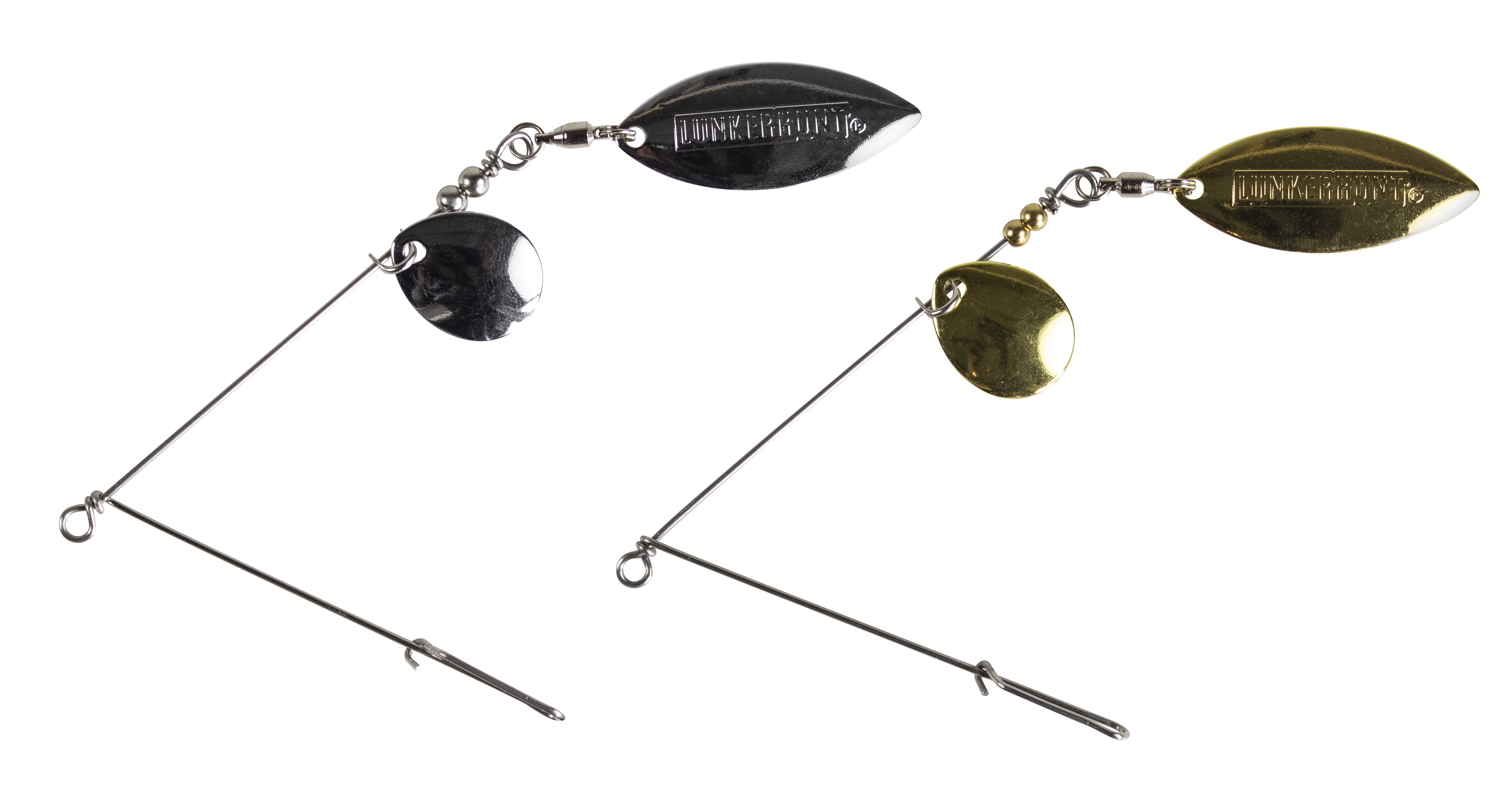 Lunkerhunt Willow Leaf Blade Wire Arm Pkg - Gold and Silver,4.75in,Fishing Rigs,Fishing Lures