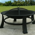 thumbnail image 4 of Four Seasons Courtyard 30 Inch Round Outdoor Wood Burning Fire Pit & Screen, 4 of 7
