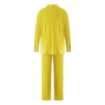 thumbnail image 4 of VISgogo Conjunto de Traje Femenino de 2 Piezas, Camisa de Manga Larga con Solapa de Color Sólido + Pantalones Largos Sueltos para Mujer, S/M/L/XL/XXL VISgogo moda, 4 of 9
