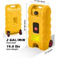 thumbnail image 3 of Royalbelle Réservoir de Transfert Utilitaire à Roues de 15 Gallons, avec Pompe Manuelle, Contenant Roulant Portable avec Boyau de 10 Pieds pour Équipement, Tracteurs, Bateaux, Jetskis, Jaune, 3 of 7