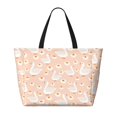 thumbnail image 2 of Pofeuu Geese and Flower Print Beach Bag,Waterproof Sandproof Beach Tote Bag, Large Capacity Foldable Beach Bags for Women, 2 of 7