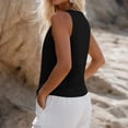 thumbnail image 6 of Ankola Women's Linen Vest V Neck Button Down Business Work Vacation Sleeveless Blazer Waistcoat Jacket, 6 of 6