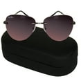 thumbnail image 2 of Jolie Rose Men's Rimless Aviator Sunglasses and Sunglass Hard Case Brown, 2 of 3