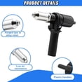 thumbnail image 3 of Pop Rivet Gun Adapter Kit, Rivet Drill Attachment with 4 Rivets Heads 2.4mm/3.2mm/4.0mm/4.8mm, Cordless Electric Drill Riveter Insert Nut Tool, Cordless Rivet Gun Power Drill Adaptor Kit, 3 of 6