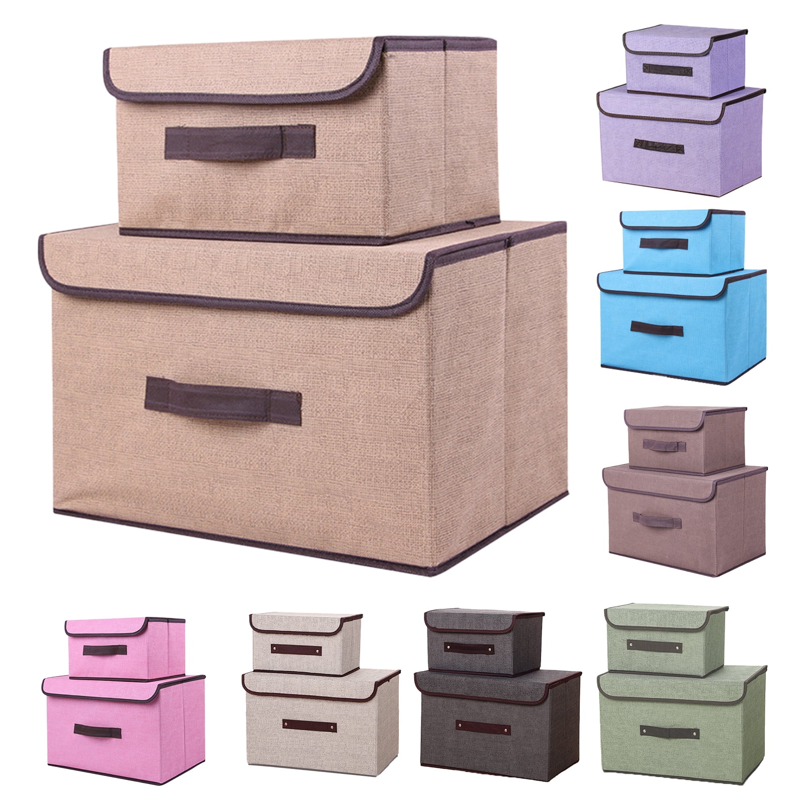 Storage & Organization Pink uxcell Larger Storage Cubes Linen Fabric ...