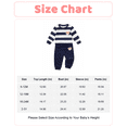 thumbnail image 2 of Infant Baby Boys Clothes 6 Months Boys Fall Winter Outfits 12 Months Boys Long Sleeve Round Neckline Stripe Sweatshirt Pants 2PCS Clothing Set Blue, 2 of 8