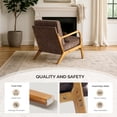 thumbnail image 6 of Ktaxon Accent Chair Chenille Upholstered Armchair, Reading Club Chair with Pillow and Solid Wood Frame for Living Room Bedroom Furniture Coffee, 6 of 10