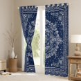 thumbnail image 3 of Manfei Boho Exotic Style Black Out Curtains,Retro Victorian Floral Curtains Pack of 2 (42x63 Each),White Blue Bedroom Curtains For Adults,Microfiber Bedroom Decor, 3 of 6