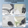 thumbnail image 3 of Vidonio Portable Cup Lid Cleaner with Brushes 4 in 1 Gray Silicone Lids Crevice Cleaning Brush/Cup Lids Cleaning Brush for Bottles/Lids/Gaps, 3 of 6