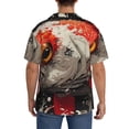 thumbnail image 3 of Rateoe Abstract Red Koi Fish Art Pattern Men's Short Sleeve Classic Shirt, Casual Short-Sleeved Shirt, Lightweight Summer Shirt, Cuban Collar Shirt,Button-Front Shirt-XX-Large, 3 of 5