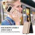thumbnail image 2 of Allytechgroup Stylish Wallet Phone Case for Samsung Galaxy Z Flip 3 5G, Crossbody Shoulder Strap Make-up Mirror Ring Holder Stand Card Holders Shockproof Case for Girls Women, Beige, 2 of 7