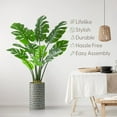 thumbnail image 3 of Artificial Tree in Modern Geometric Pattern Planter, Fake Monstera Silk Tree for Indoor and Outdoor Home Decoration - 56" Overall Tall (Plant Pot Plus Tree), 3 of 5