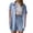 001 Light Blue, variant on Htigea Women's Summer Two Piece Sets Short Sleeve Button Down Shirts Drawstring Shorts Linen Outfits Casual Beach Wear Green S