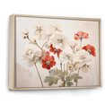 thumbnail image 2 of Designart "Red And Beige Geraniums In Minimalism" Geraniums Floater Framed Canvas Prints, 2 of 5