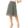 thumbnail image 5 of Allegra K Women's Floral Chiffon Elastic Waist Layer Ruffle Hem Midi Skirt, 5 of 6