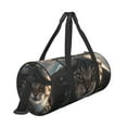 Fotbe Pilot Cat In Vintage Plane Pattern Foldable Sports Gym Bag with