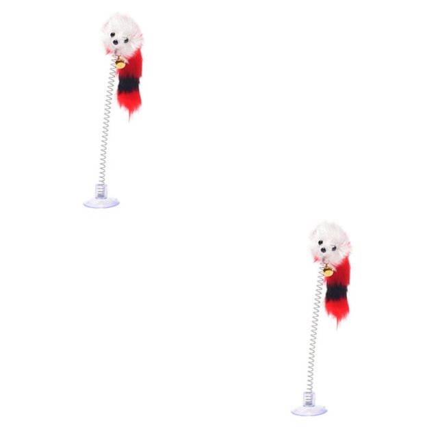 ZheElen Pet Spring Mouse Toy Replacement Flexible Suction Cup Plaything Color Random Random Color 2Set