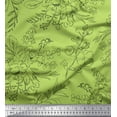 thumbnail image 1 of Soimoi Green Cotton Duck Fabric Flower Watercolor Printed Fabric 1 Yard 44 Inch Wide, 1 of 3