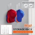 thumbnail image 4 of Sturdy Acrylic Wall Mounted Hat Hook Baseball Hat Organizer Strong Adhesive Hat Rack Multi Purpose Hat Holder Sticky Hat Storage For Baseball Cap Hat Hangers For Wall/Door, 4 of 9