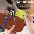 thumbnail image 5 of for iPhone 12/12 Pro Case with Card Holder,360°Rotatable Ring Holder Stand - Magnetic RFID Blocking Wallet Phone Cases for Women Men(Brown), 5 of 15