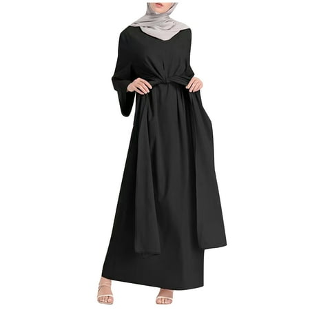 

Royallove Solid Soft Loose Robe Breathable For Women s Long Sleeve Long Middle Dress Muslim Robe dresses for women 2023