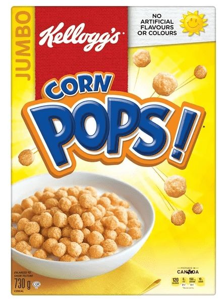 Kellogg's Canadian Corn Pops Cereal, Jumbo Size, 730g (3 Pack)