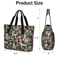 thumbnail image 3 of Tote Bag for Women - Schnauzer with Flowers Shoulder Bag - Large Utility Work Duffle Bag with Zipper Handbag for Travel, Work, Sprots, 3 of 5